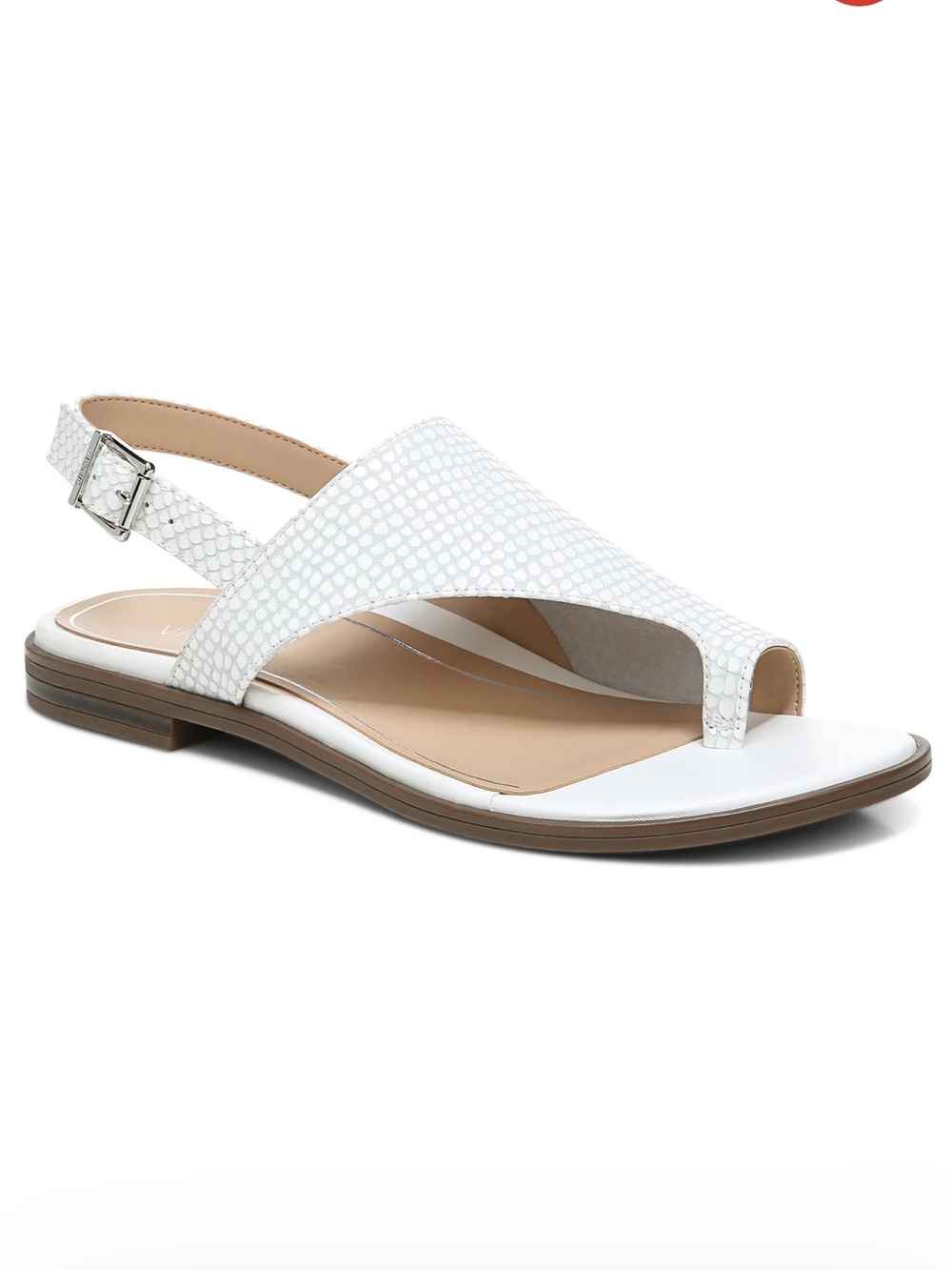 Vionic Citrine Ella Lizard Slingback Sandal White Leather Toe Loop Women Size 10